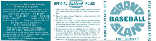 1967 Ashland Oil #NNO Frank Robinson Back