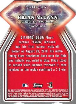 2011 Topps - Diamond Die Cut #DDC-57 Brian McCann Back