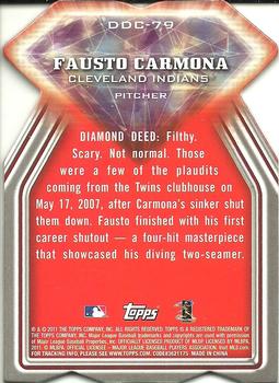 2011 Topps - Diamond Die Cut #DDC-79 Fausto Carmona Back