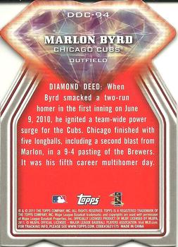 2011 Topps - Diamond Die Cut #DDC-94 Marlon Byrd Back