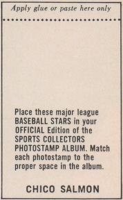 1969 MLB PhotoStamps #NNO Chico Salmon Back