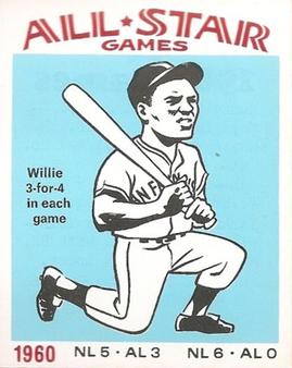 1974 Laughlin All-Star Games #60 Willie Mays - 1960 Front