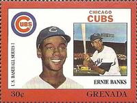 1988 Grenada Baseball Stamps #NNO Ernie Banks Front