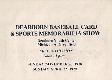 1978-80 Dearborn Card Show/Convention Promos #13 Norm Cash Back
