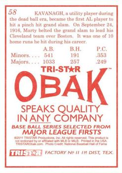 2011 TriStar Obak #58 Marty Kavanagh Back