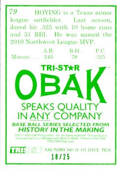 2011 TriStar Obak - Green #79 Jared Hoying Back