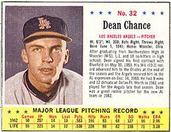 1963 Jell-O #32 Dean Chance Front