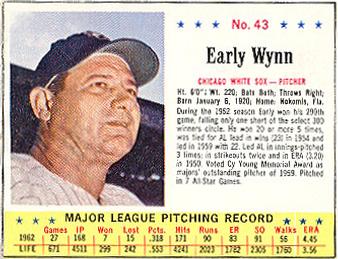1963 Jell-O #43 Early Wynn Front