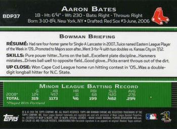 2009 Bowman Draft Picks & Prospects - Chrome #BDP37 Aaron Bates Back