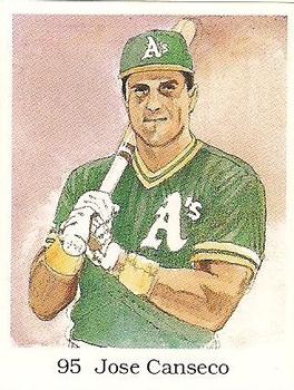 1990 HOF Sticker Book #95 Jose Canseco Front
