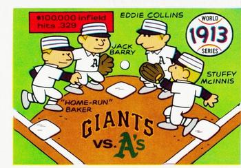 1970 Fleer World Series #10 1913 - Giants vs. A's - Home Run Baker / Jack Barry / Eddie Collins / Stuffy McInnis Front