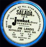 1963 Salada/Junket Coins #60 Jim Landis Back