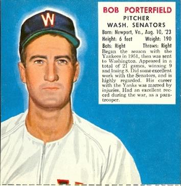 1952 Red Man #AL17 Bob Porterfield Front