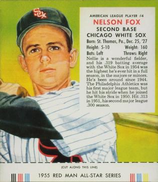 1955 Red Man #AL4 Nelson Fox Front