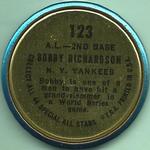 1964 Topps - Coins #123 Bobby Richardson Back