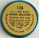 1964 Topps - Coins #126 Frank Malzone Back