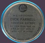 1965 Old London Coins #NNO Dick Farrell Back