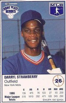 1987 Kraft Home Plate Heroes #26 Darryl Strawberry Front