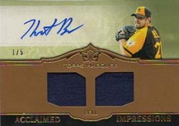 2011 Topps Marquee - Acclaimed Impressions Dual Relic Autographs Gold #AID-55 Heath Bell Front
