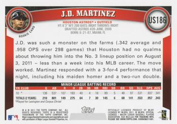 2011 Topps Update #US186 J.D. Martinez Back
