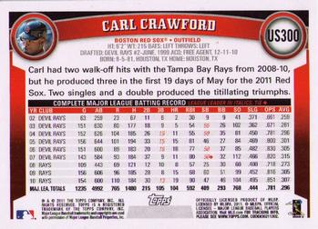 2011 Topps Update #US300 Carl Crawford Back