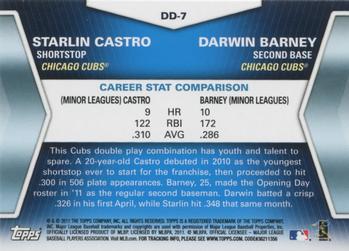2011 Topps Update - Diamond Duos #DD-7 Starlin Castro / Darwin Barney Back