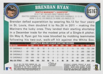 2011 Topps Update - Diamond Anniversary #US167 Brendan Ryan Back