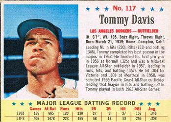 1963 Post Cereal #117 Tommy Davis Front