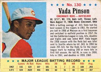1963 Post Cereal #130 Vada Pinson Front