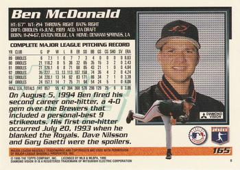 1995 Topps #165 Ben McDonald Back