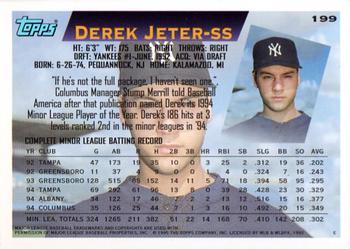 1995 Topps #199 Derek Jeter Back