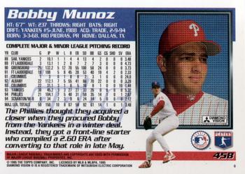 1995 Topps #458 Bobby Munoz Back