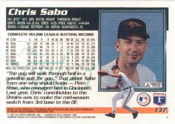 1995 Topps #137 Chris Sabo Back