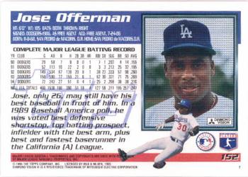 1995 Topps #152 Jose Offerman Back