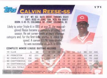 1995 Topps #171 Calvin Reese Back