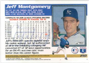 1995 Topps #210 Jeff Montgomery Back