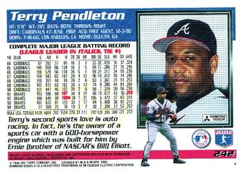 1995 Topps #242 Terry Pendleton Back