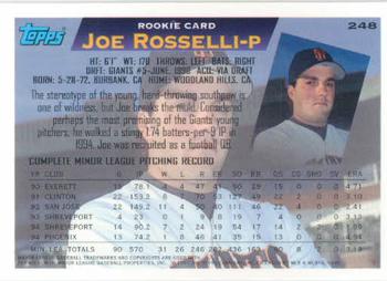 1995 Topps #248 Joe Rosselli Back