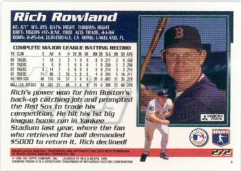 1995 Topps #272 Rich Rowland Back