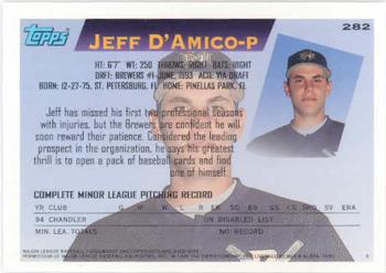 1995 Topps #282 Jeff D'Amico Back