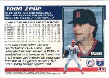 1995 Topps #319 Todd Zeile Back