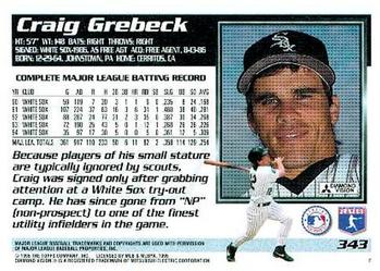 1995 Topps #343 Craig Grebeck Back