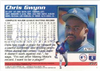 1995 Topps #357 Chris Gwynn Back
