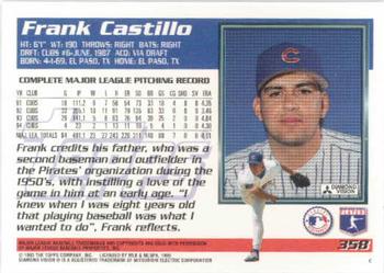1995 Topps #358 Frank Castillo Back