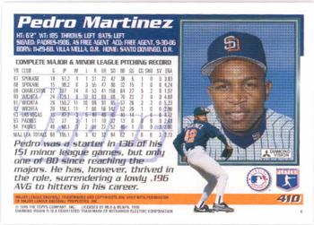1995 Topps #410 Pedro Martinez Back