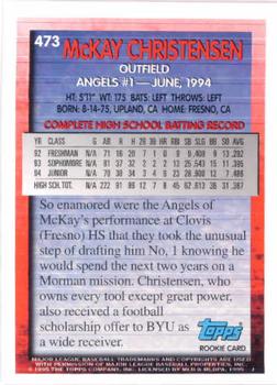 1995 Topps #473 McKay Christensen Back