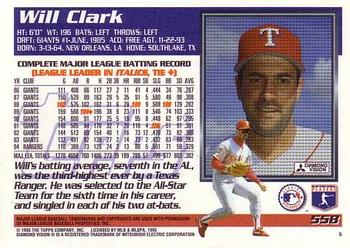1995 Topps #558 Will Clark Back