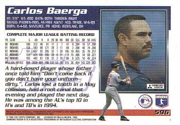 1995 Topps #596 Carlos Baerga Back
