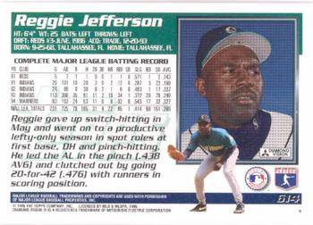 1995 Topps #614 Reggie Jefferson Back