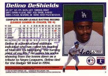 1995 Topps #9 Delino DeShields Back